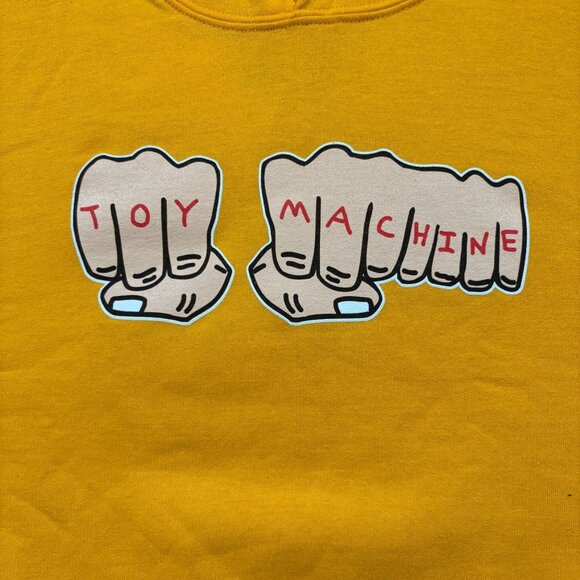 Knuckle Tattoo Spell-Out Toy Machines Skateboarding Hoodie M - Picture 2 of 4